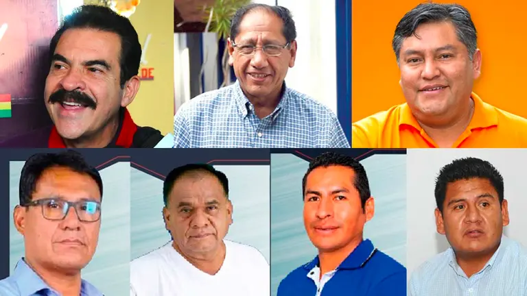 Los alcaldes Manfred Reyes Villa (Cochabamba), Héctor Cartagena (Quillacollo), Nelson Gallinate (Colcapirhua), Félix Galarza (Sipe Sipe), Alfredo Lucana (Vinto), Juan Pahuasi (Tiquipaya) y Pedro Gutiérrez (Sacaba).