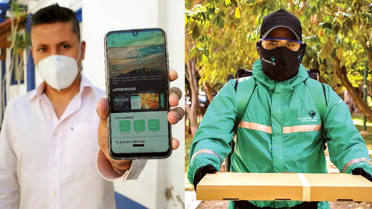 Kangaroo Go, una plataforma de delivery hecha en Cochabamba, que impulsa el consumo local con precios cómodos. NOÉ PORRUGAL