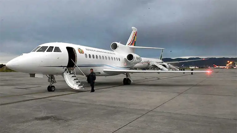 Imagen de archivo del avi&oacute;n presidencial en La Paz.