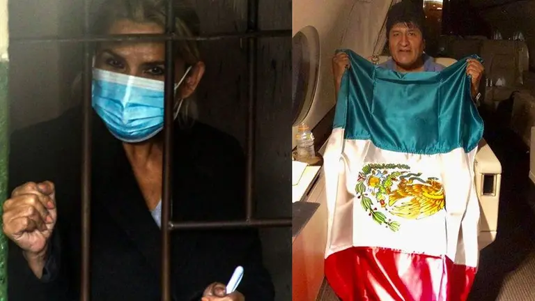 Jeanine &Aacute;&ntilde;ez en la c&aacute;rcel y Evo Morales- Archivos