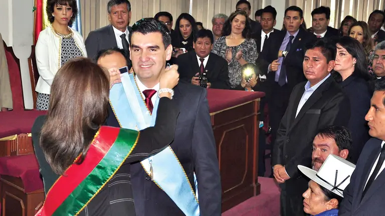 José María leyes el 1 de junio de 2015, cuando asumió como Alcalde de Cochabamba.   OPINIÓN