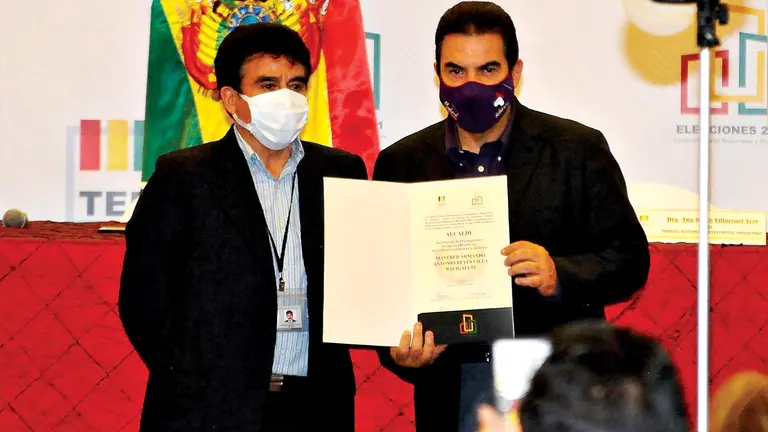 El alcalde electo de Cochabamba, Manfred Reyes Villa. NOÉ PORTUGAL