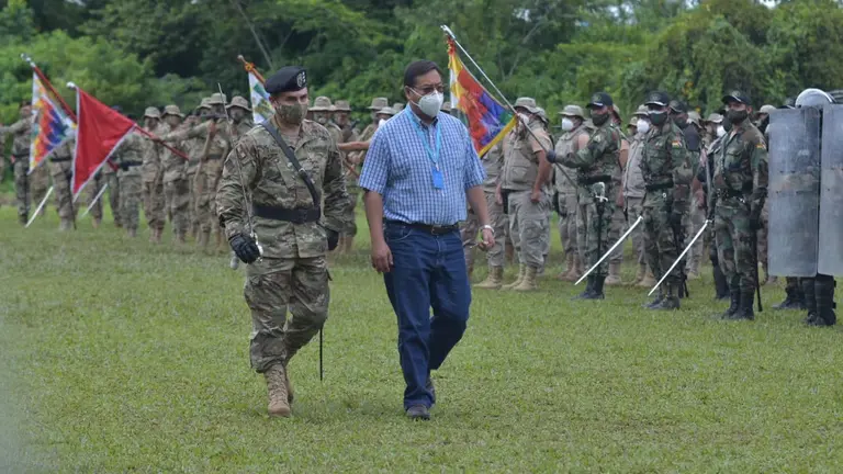 El presidente Luis Arce en el tr&oacute;pico de Cochabamba. (ABI)