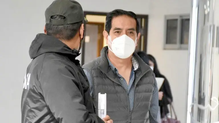 El excomandante general de la Policía Rodolfo Montero en el Juzgado de Sacaba. DICO SOLÍS