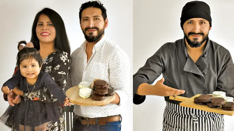 Emprendimiento de los esposos Juan Carlos Cossío y Adriana Delgado, que ofrece esta galleta     rellena de dulce de leche al estilo marplatense. DICO SOLÍS