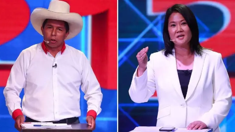 Los candidatos presidenciales Pedro Castillo y Keiko Fujimori. Foto RPP Per&uacute;