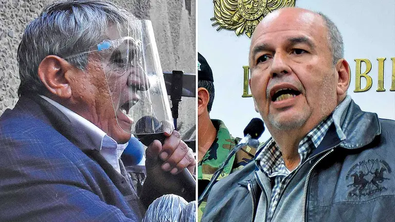 El exministro y alcalde electo de La Paz, Iván Arias, y el extitular de Gobierno Arturo Murillo.  ARCHIVO