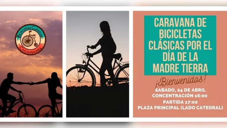 Afiche promocional de la primera caravana de bicicletas cl&aacute;sicas 2021.