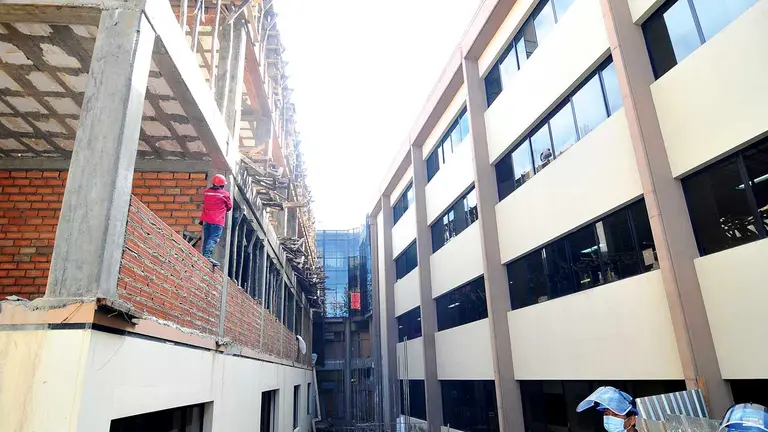 Obras del nuevo espacio del hospital Viedma. NOE PORTUGAL