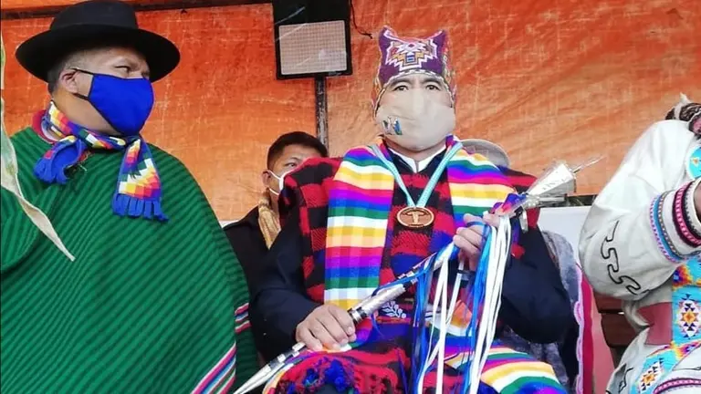 El gobernador electo Humberto S&aacute;nchez durante la ceremonia en Pocona. HUMBERTO S&Aacute;NCHEZ