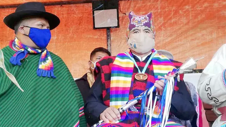 Humberto Sánchez, en el rito andino llevado a cabo ayer en Pocona. HUMBERTO SANCHEZ