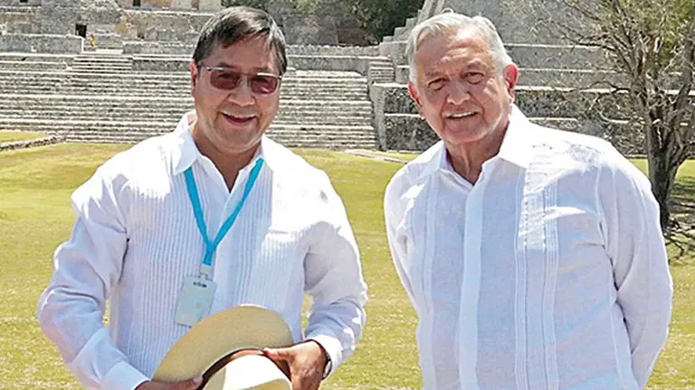 Los presidentes Luis Arce y Manuel López Obrador, en México. EFE