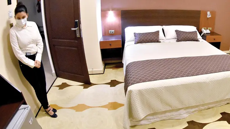 La habitación vacía de un hotel de Cochabamba.    Dico Solís
