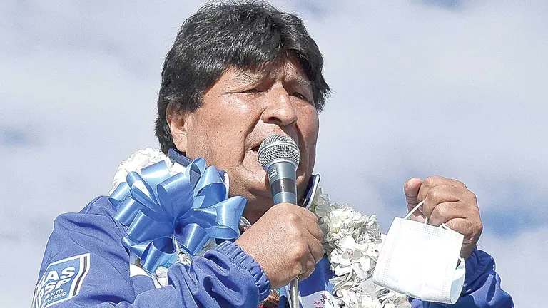 El expresidente Evo Morales en un acto de cierre de campaña en El Alto. APG