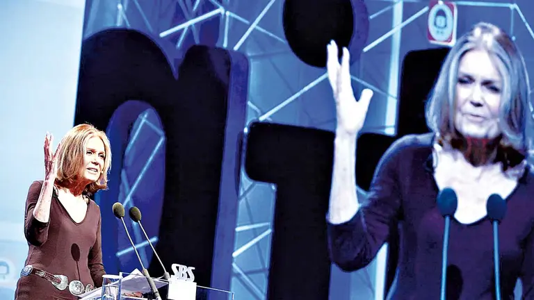 La escritora feminista Gloria Steinem en un foro de Seúl, celebrado en 2011. EFE