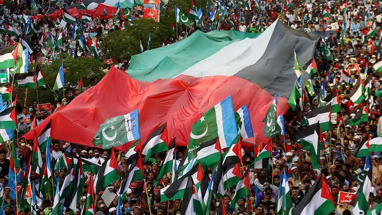 Una marcha en Pakistán propalestian se desarrolló el fin de semana.   FUENTE- EFE