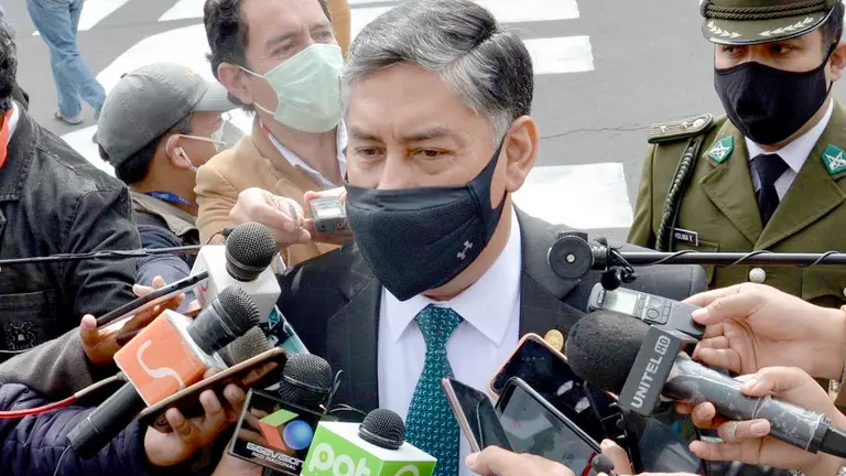 El fiscal general del Estado, Juan Lanchipa, declara ante los medios de comunicación. FISCALÍA GENERAL DEL ESTADO