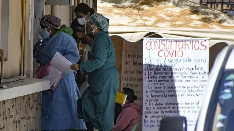 Una imagen de la Caja Petrolera de Salud, durante una alerta roja por falta de oxígeno. DICO SOLÍS