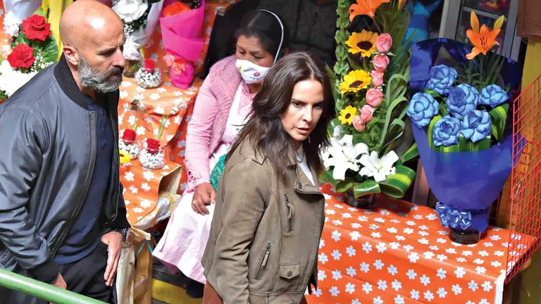 Kate del Castillo en el mercado Lanza. APG