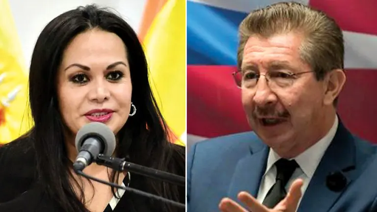 La exministra de Comunicación, Roxana Lizárraga y el ex hombre fuerte de Goni, Carlos Sánchez Berzaín. ARCHIVO