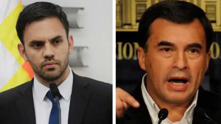 El ministro de Gobierno Eduardo Del Castillo (i) y el exministro Juan Ram&oacute;n Quintana. Foto OX&Iacute;GENO