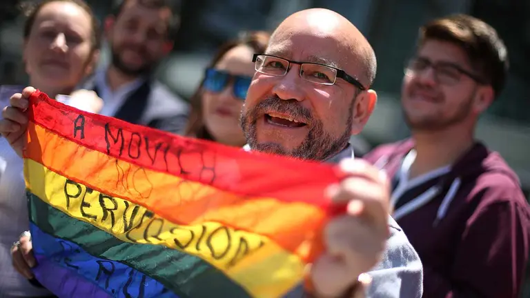 El l&iacute;der del Movimiento de Integraci&oacute;n y Liberaci&oacute;n Homosexual (Movilh), Rolando Jim&eacute;nez. EFE