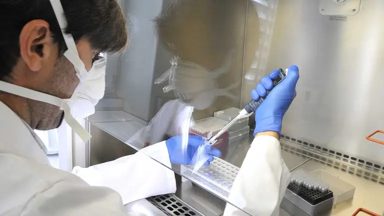 Fotograf&iacute;a de un cient&iacute;fico trabajando en un laboratorio. EFE