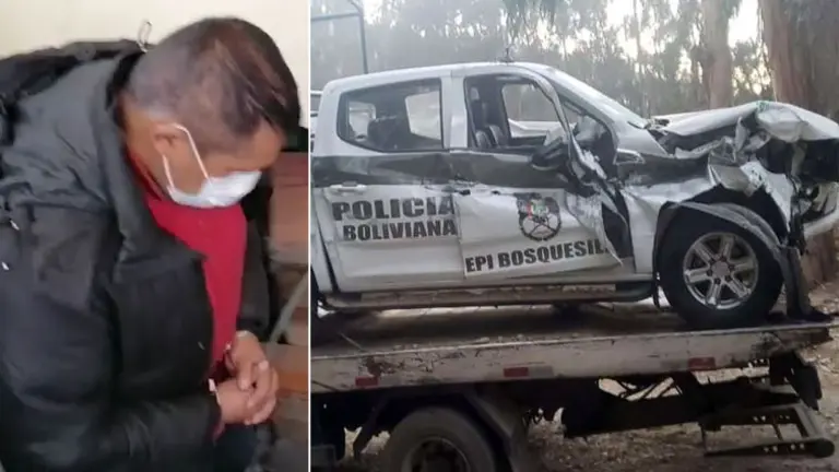 El hombre que embarranc&oacute; la patrulla se entreg&oacute; a la Polic&iacute;a. ERBOL