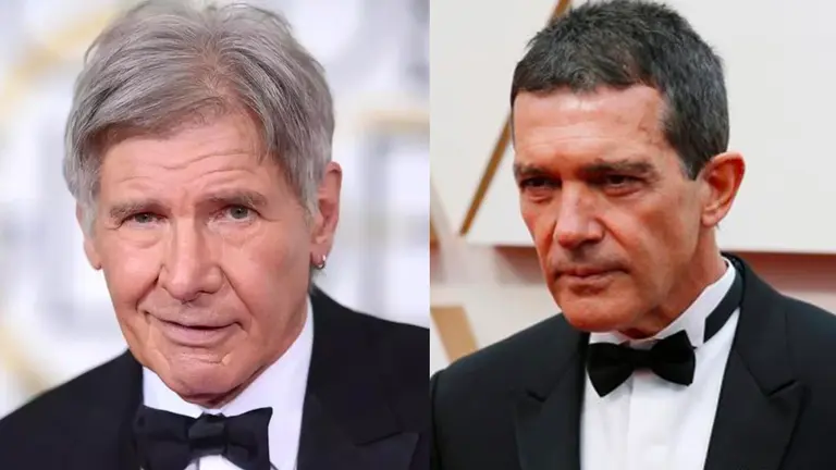 El español Antonio Banderas y Harrison Ford en la quinta entrega de %22Indiana Jones%22. EFE