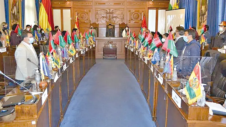 La Cámara de Senadores en una sesión.  ARCHIVO