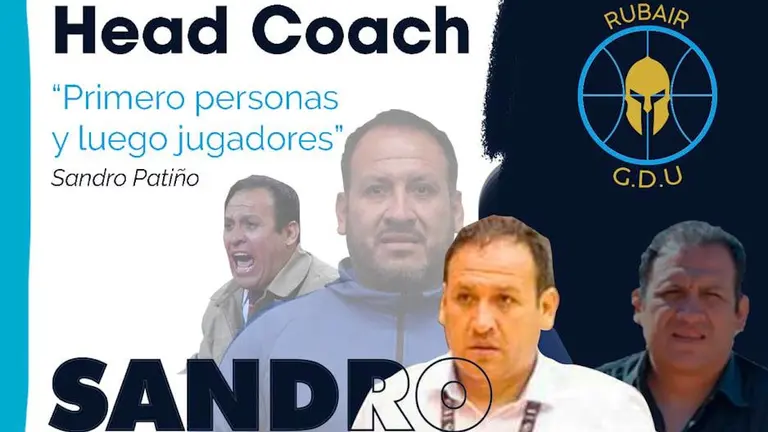 Un fragmento de la presentación oficial de Sandro Patiño como entrenador. Prensa Rubair