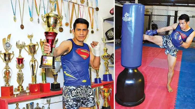 Ariel Rodríguez el boliviano que disputará el mundial de kickboxing. NOÉ PORTUGAL