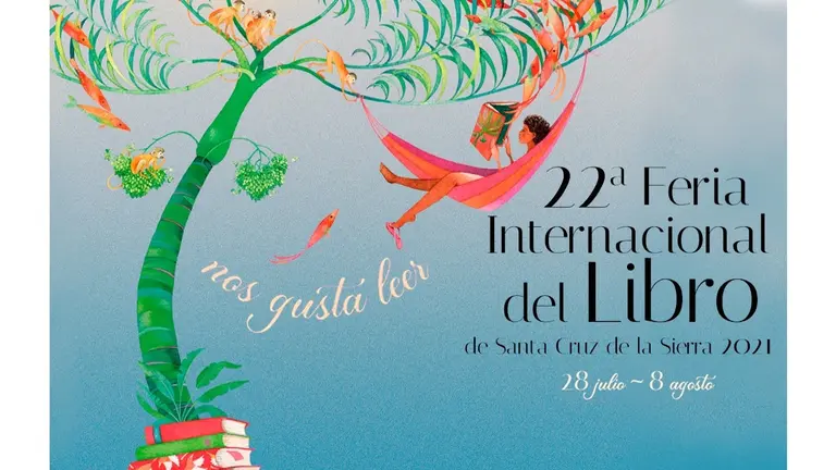Afiche de la Feria del Libro en Santa Cruz.