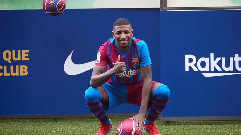 El brasileño Emerson, cuando era presentado en el FC Barcelona, a principios de este mes. EFE