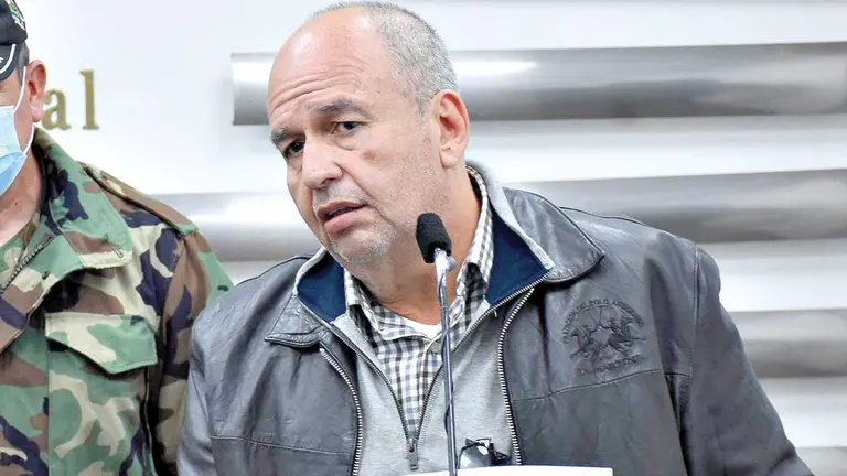 El exministro de Gobierno Arturo Murillo, en una conferencia de prensa. ARCHIVO