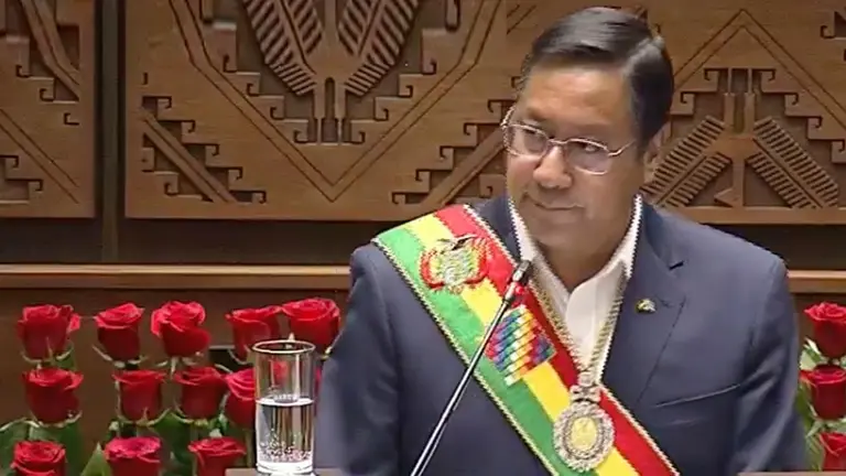 Luis Arce, presidente de Bolivia. Foto: Captura Btv