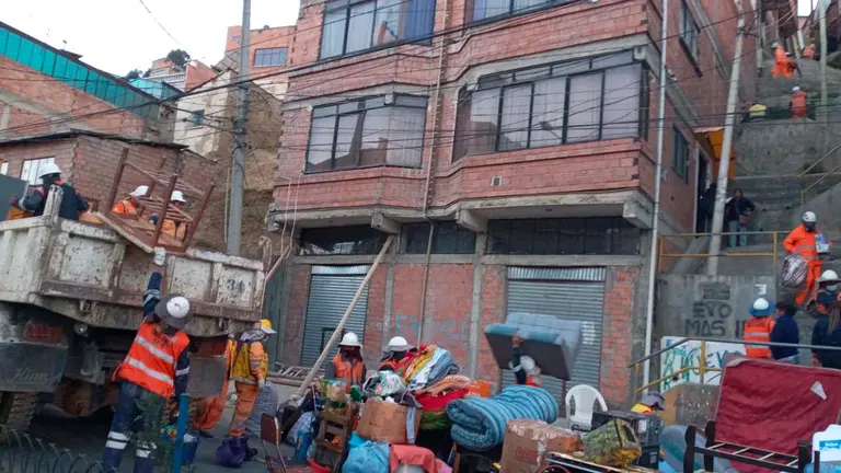 Viviendas afectadas en Villa Las Nieves, en La Paz. AMN