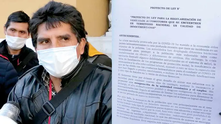 El titular de la Asociación Nacional de los Propietarios de Vehículos Indocumentados, Rubén Ferrufino. ERBOL