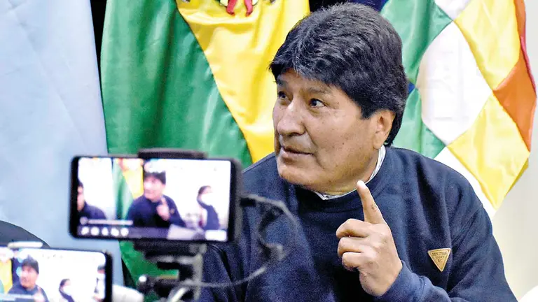El expresidente Evo Morales es conferencia de prensa. DICO SOLÍS