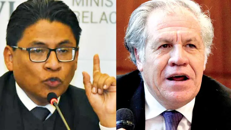 El ministro Iván Lima (i) y el secretario general de la OEA, Luis Almagro. APG-EFE