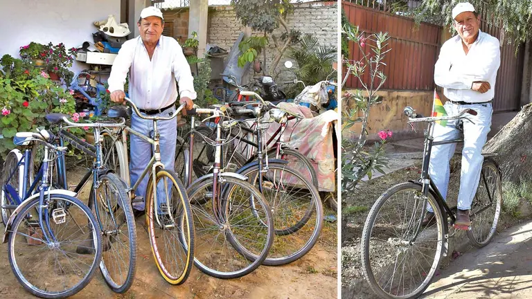Julio César Pardo, el coleccionista de bicicletas antiguas. NOÉ PORTUGAL-CORTESÍA