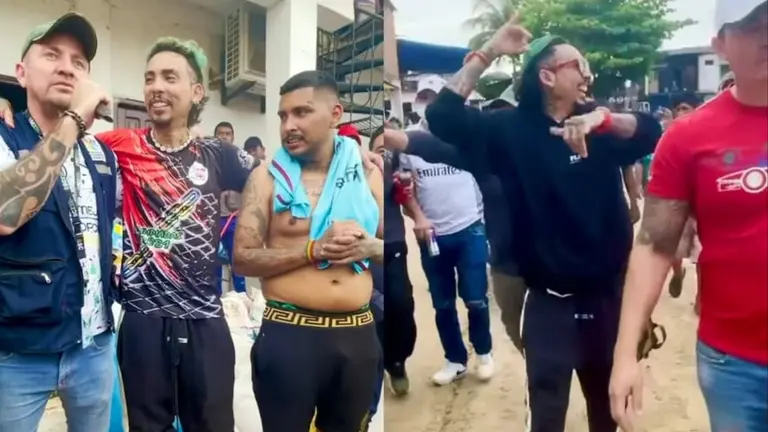 Bonny Lovy, contento dentro de la c&aacute;rcel de Palmasola. Captura de video