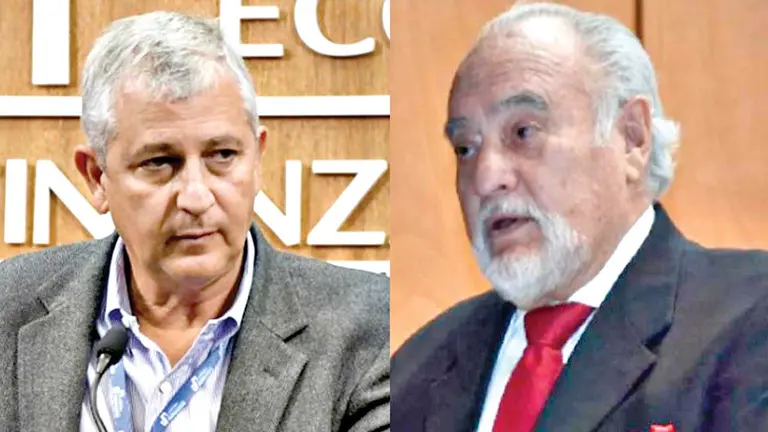 Los exministros Branko Marinkovic (i) y Fernando Illanes (extinto).  ARCHIVO