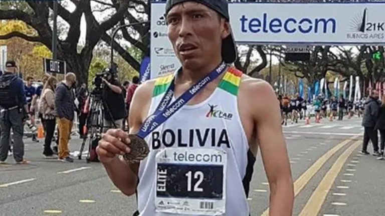 El atleta boliviano, en su participación en el certamen