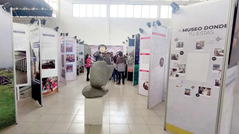 La llamada &ldquo;ciudadela cultural&rdquo; en el pabellón americano de la 14ava Feria Internacional del Libro de Cochabamba. FUNDACIÓN CULTURAL DEL BCB