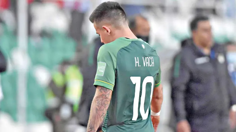 Henry Vaca, en un partido de la Selecci&oacute;n Nacional. APG
