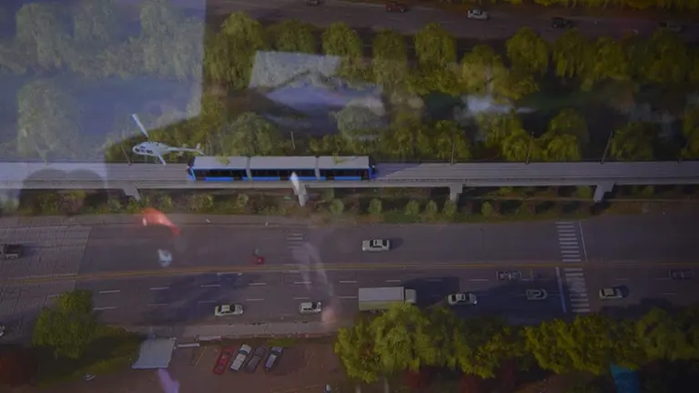 Maqueta de la l&iacute;nea amarilla del tren metropolitano. (DICO SOL&Iacute;S)