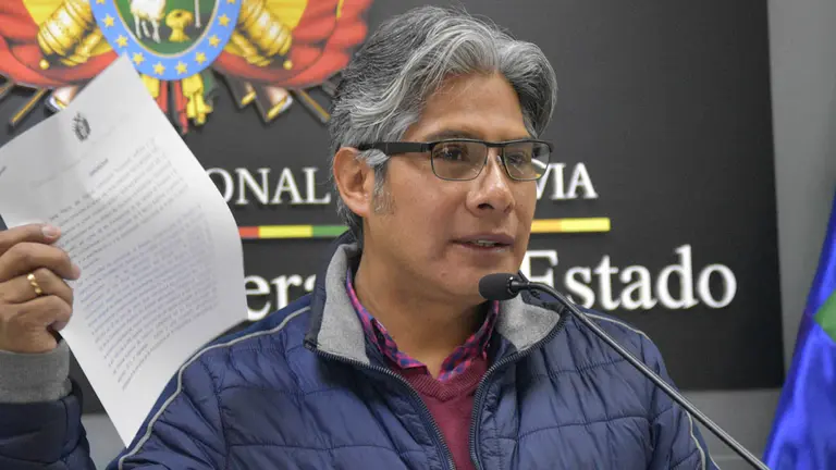 El procurador Wilfredo Chávez, en conferencia de prensa. APG