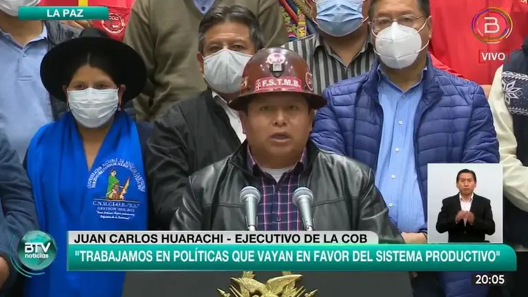 COB y Pacto de Unidad ratifican el estado de emergencia en defensa del gobierno de Arce.