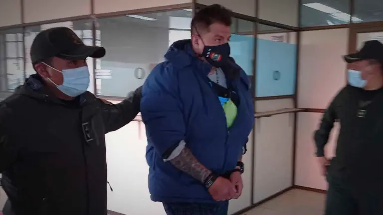 El l&iacute;der de la RJC, Yassir Molina, en el juzgado departamental de Potos&iacute;. BTV